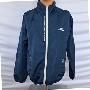 J.Lindeberg Carpe Diem Windbreaker Jacket Navy Blue Full Zip Mens L